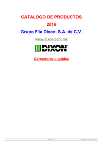 CATALOGO DE PRODUCTOS 2016 Grupo Fila Dixon, S.A. de C.V.
