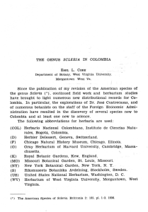 THE GENUS SCLERIA IN COLOMBIA Since the publication of my