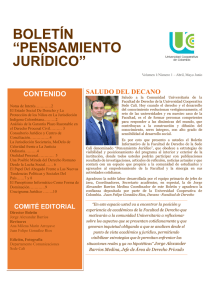 boletín “pensamiento jurídico” - Universidad Cooperativa de Colombia