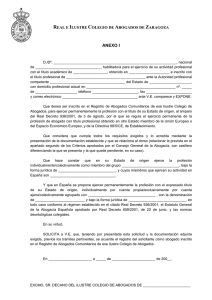 (R.D. 936/2001): Anexo 1 - Real e Ilustre Colegio de Abogados de