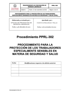 PPRL - 302 Procedimiento para la protección de los trabajadores