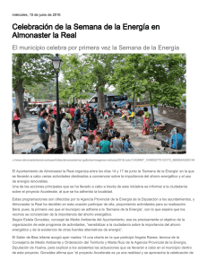 Celebración de la Semana de la Energía en Almonaster la Real