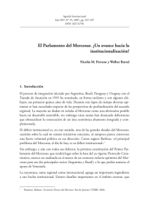 El Parlamento del Mercosur. ¿Un avance hacia la institucionalización?
