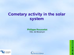 Cometary activity in the solar system