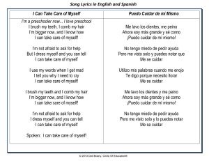 Song Lyrics in English and Spanish I Can Take Care of Myself