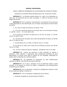 ARANCEL PROFESIONAL PARA EL COBRO DE HONORARIOS