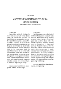 ASPECTOS PSICOPATOLÓGICOS DE LA DESINHIBICIÓN