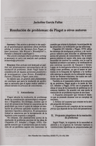 Jacqueline García F.: Resolución de problemas: de Piaget a otros
