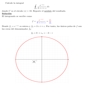 Calcule la integral ∮ 3 + i + z dz donde C es el cırculo |z| = 10
