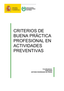 Criterios de buena práctica profesional en actividades preventivas