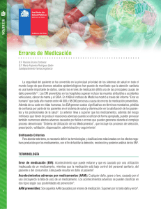 Errores de Medicación - Instituto de Salud Pública de Chile