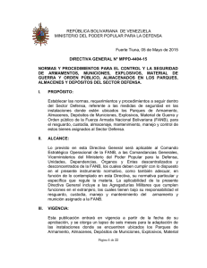 Directiva de Parques de Armas - Ministerio del Poder Popular para