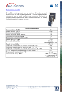 El panel fotovoltaico propuesto para las estaciones
