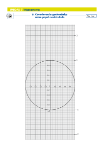 6. Circunferencia goniométrica sobre papel cuadriculado