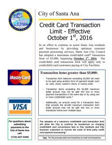 Credit Card Transaction Limit - Effective October
