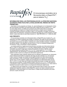 El inmunoensayo enzimático de la fibronectina fetal y el Rapid fFN