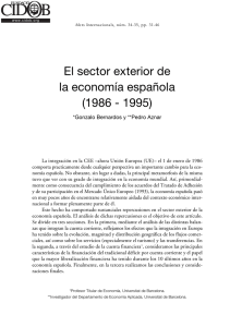 El sector exterior de la economía española (1986 - 1995)