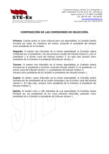 COMPOSICIÓN DE LAS COMISIONES DE SELECCIÓN: