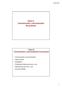 Tema 5: 5: Comunicación Comunicación y y sincronización