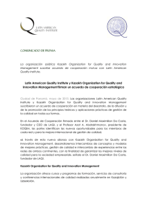 Latin American Quality Institute y Kazakh Organization for Quality
