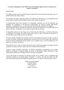 Carta del Comandante en Jefe Fidel Castro al Presidente Hugo