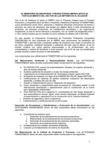 EL MINISTERIO DE INDUSTRIAS Y PRODUCTIVIDAD (MIPRO