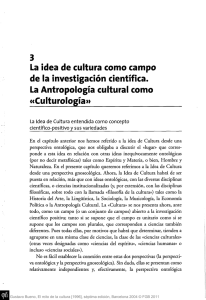La idea de cultura como campo de la investigación científica. La