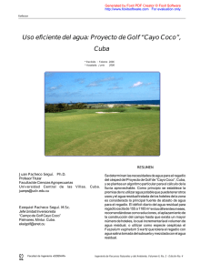 Uso eficiente del agua: Proyecto de Golf “Cayo