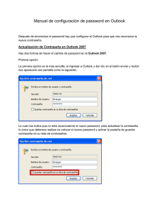 Manual de configuración de password en Outlook