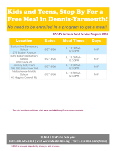 Kids and Teens, Stop By For a Free Meal in Dennis