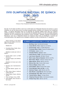 XVIII OLIMPÍADA NACIONAL DE QUÍMICA 2004