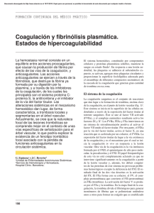 Coagulación y fibrinólisis plasmática. Estados de hipercoagulabilidad