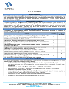 AVISO DE PRIVACIDAD. Nuestra información Network Information