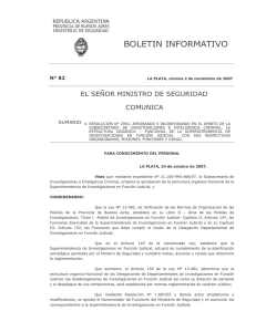 N° 82 - Ministerio de Seguridad Provincia de Buenos Aires