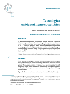 Tecnologías ambientalmente sostenibles