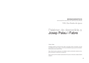 Palabras de despedida a Josep Palau i Fabre