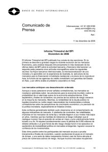 Informe Trimestral del BPI Diciembre de 2006