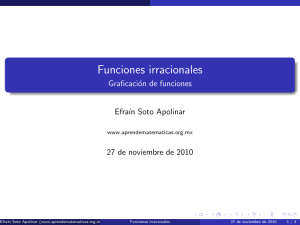 Funciones irracionales - Graficación de funciones