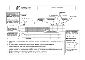 1 Colegio el Armelar Institución Teresiana SISTEMA PERIÓDICO