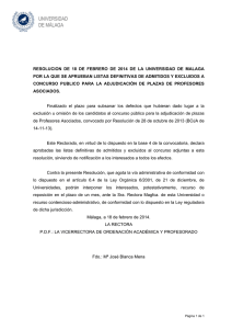 resolucion de 18 de febrero de 2014 de la universidad de malaga