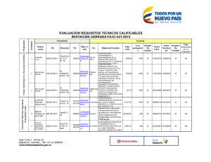 Informe Evaluacion Requisitos Técnicos Calificables IC 031-2015