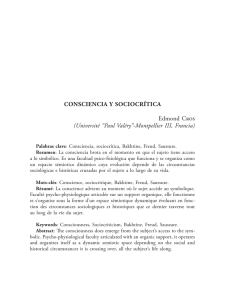 CONSCIENCIA Y SOCIOCRÍTICA Edmond Cros (Université “Paul