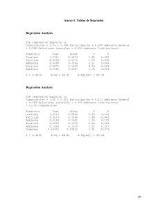 Anexo 3. Tablas de Regresión Regression Analysis Regression