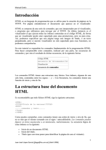 Introducción La estructura base del documento HTML