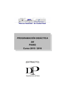 PROGRAMACIÓN DIDÁCTICA DE PIANO Curso 2015 / 2016