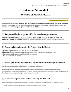 Aviso de Privacidad - Acuario de Veracruz