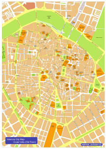 Ciutat Vella (Old Town) Valencia City Map: