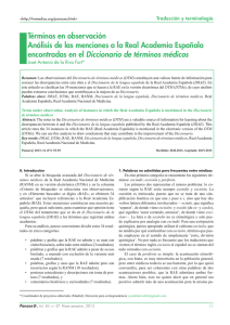 Panace@ - Revista de Medicina y Traducción