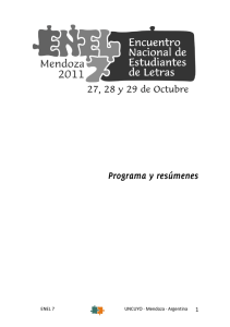 Programa y resúmenes - Facultad de Filosofía y Letras | UNCuyo