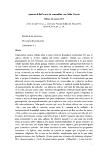 PDF. 21 de enero de 2015. Apuntes EdC con Julián Carrón